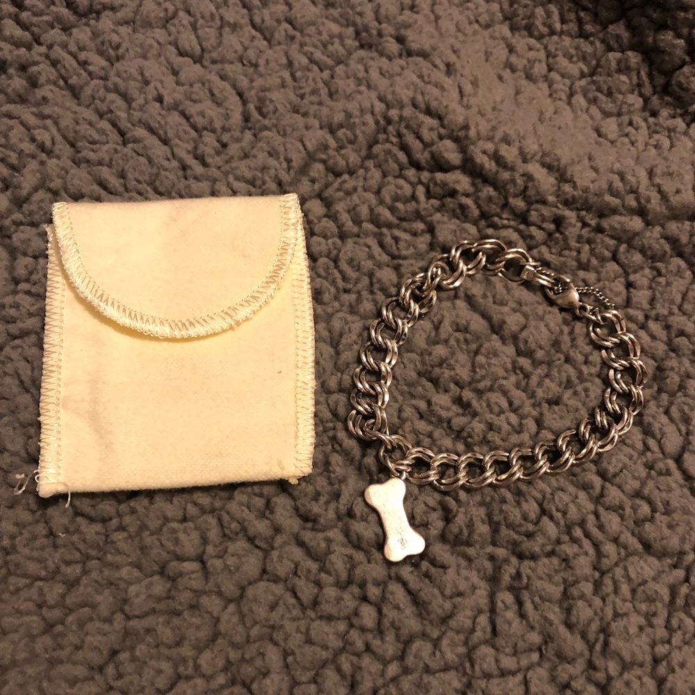 James Avery heavy double curb charm bracelet